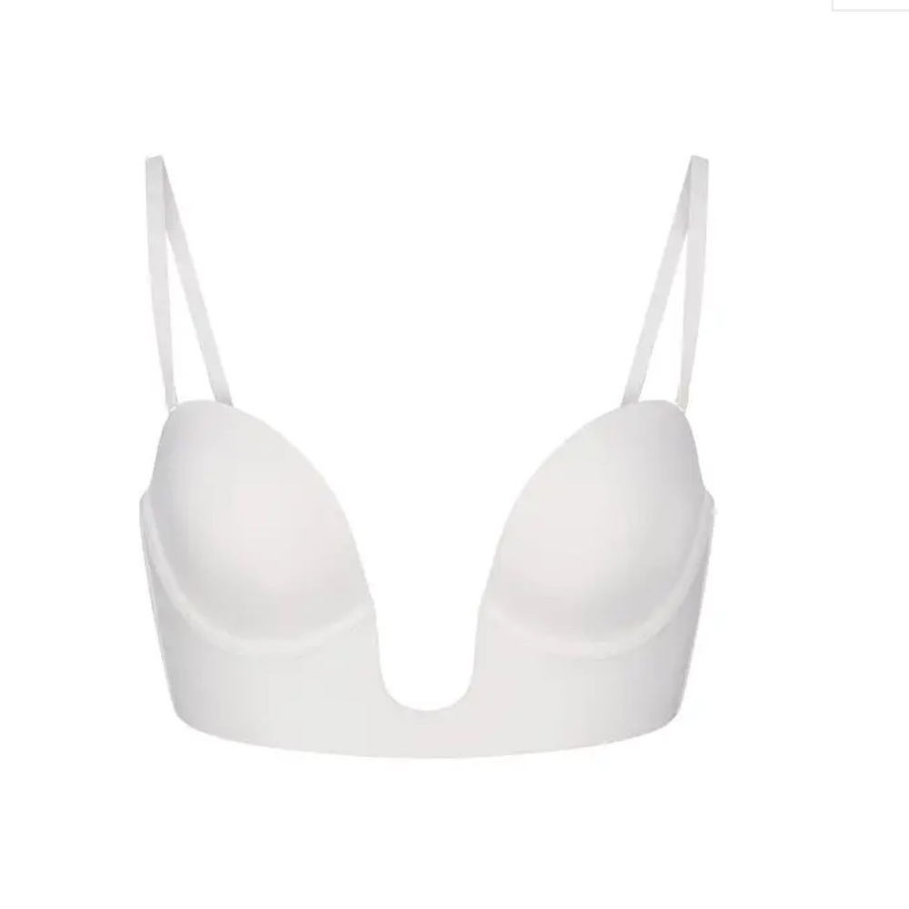 🤍SKIMS DEEP PLUNGE SHAPEWEAR BRA STRAPLESS MARBLE XXS